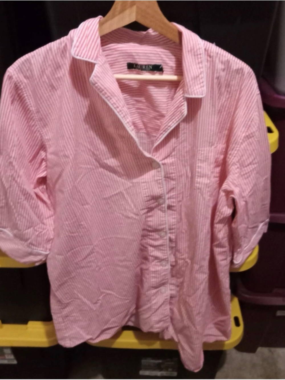 Ralph Lauren Pink Pinstripe Cotton Button-Down Shirt
